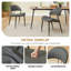 Ensemble de 2 chaises de salle à manger en polyuréthane, chaises d'appoint modernes avec coutures à oreilles, chaises de cuisine rembourrées pour petits espaces, dossier incurvé confortable avec pieds en métal noir robuste (gris)-965112960