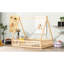 Lit double avec garde-corps et style en bois de pin naturel fait pour la détente-1090958430