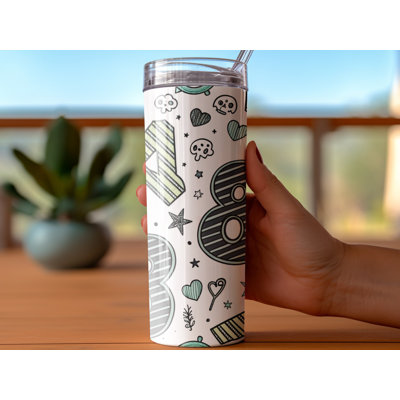 Choose Handmade Tumblers 591 mL Vacuum Insulated Stainless Steel (18/8) Travel Tumbler with Straw