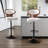 Modern White Microsuede Upholstered Metal Frame Swivel and Height Adjustable Bar Stools Set of 2 -1216927506