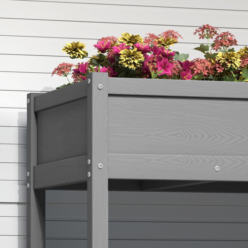 Pot à fleurs surélevé en l 39,5 po x H 25,7 po, 25.7" H x 39.5" W x 21.6" D, Gris