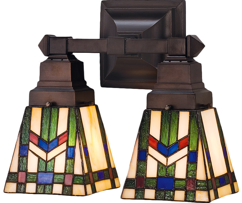 Prairie Wheat Geometric 2-Light Mahogany Bronze Wall Sconce