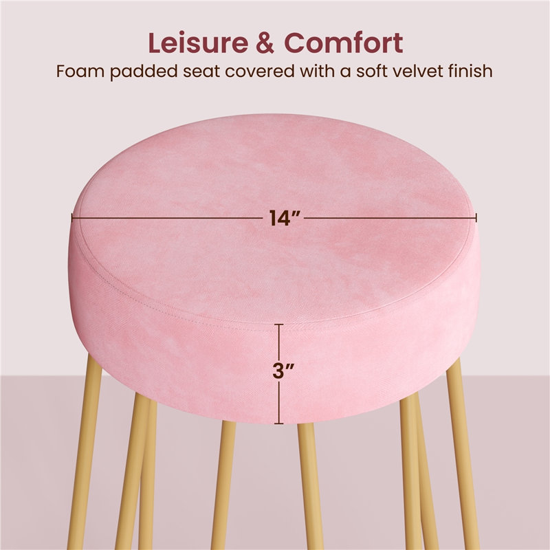 Cedernier Upholstered Counter Stool, Pink