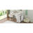 Wood Full Loft Bed With Wardrobe, Storage Shelves & Led - White Tone Size Built-In Wardrobe Nuance Flashlight-1307777991