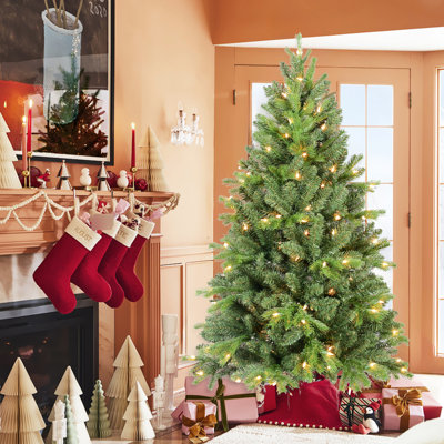 Arbre de Noël de 6 pi, 1032 texturés - pointes riches, 300 branches blanches réparties uniformément, branches articulées, arbre en métal avec branches pour un arrangement facile,