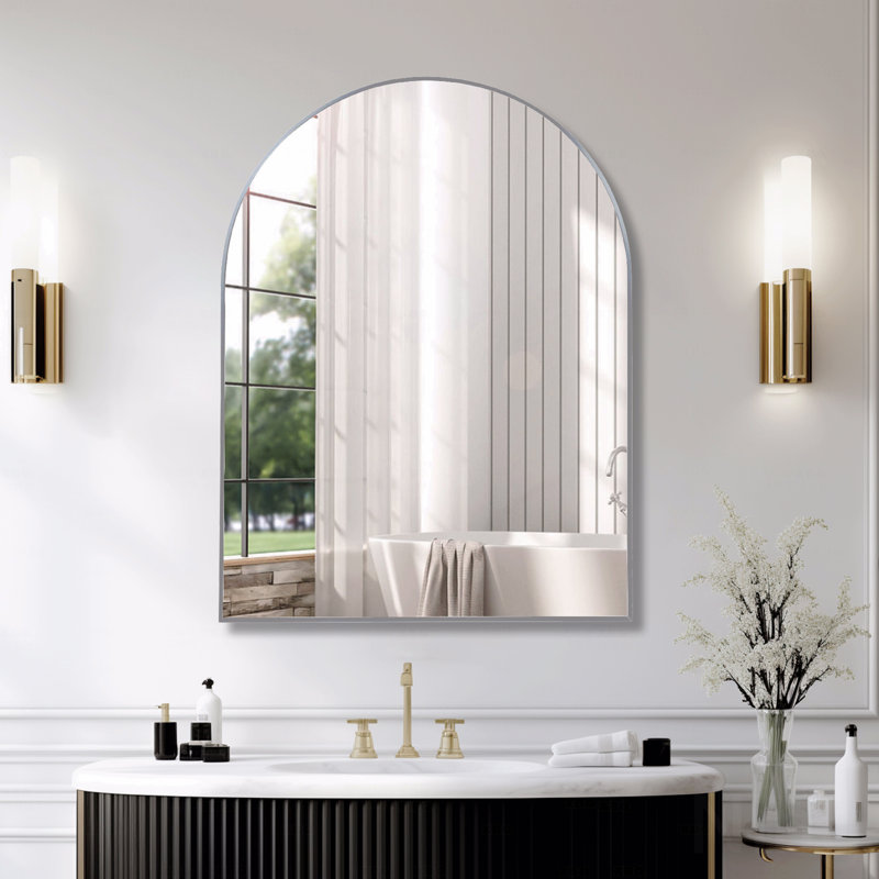 Miroir de salle de bain 30x36, 36 po x 30 po, Argent argent