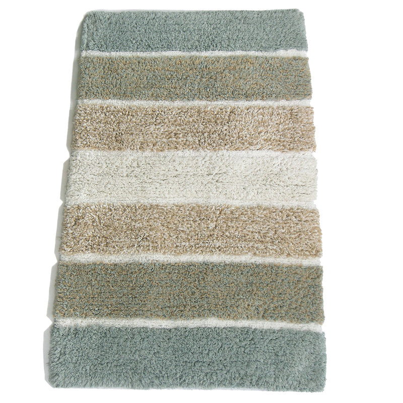 Tapis pour salle de bain Cervantez, Gris / Beige, L 17 po x L 24 po