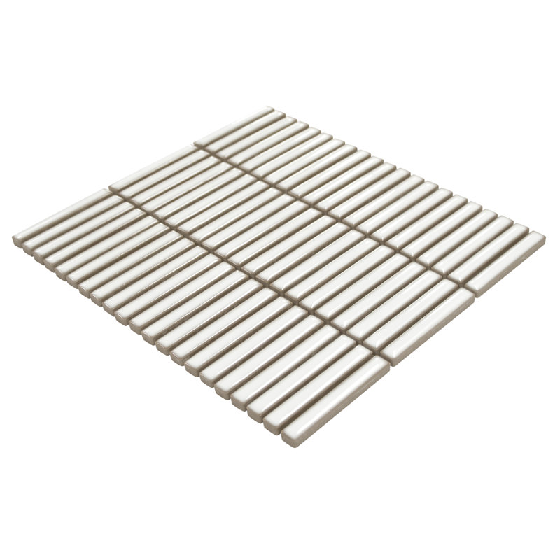 Carreau de mosaïque murale en porcelaine empilée 12 po x 12 po, Blanc