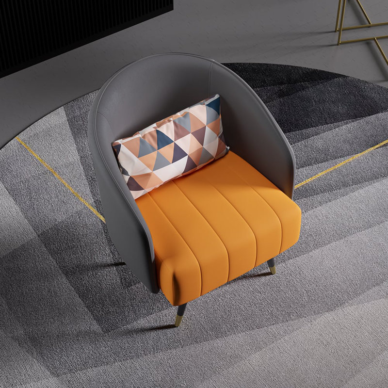 Fauteuil de chambre 26 po, Cuir de microfibre gris