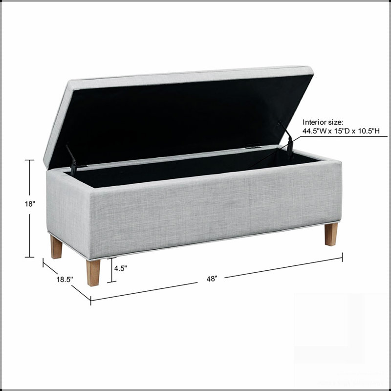 Banc de rangement rectangulaire à fermeture douce