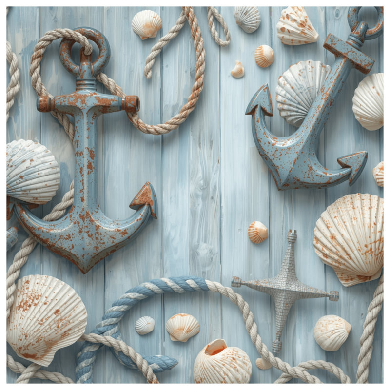 Rustic Nautical Decor Blankets, 50in W x 60in H