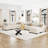 126" Wide Modern Corduroy Upholstered Modular Sectional Sofa Couch with Storage Ottoman-1821676361-1821676363