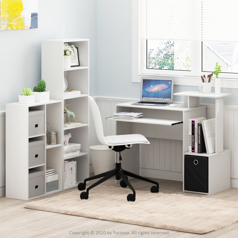 Bibliothèque standard Breylynn, Rose/Blanc, (5 tablettes) H 52,1 po x l 15,8 po x P 9,4 po