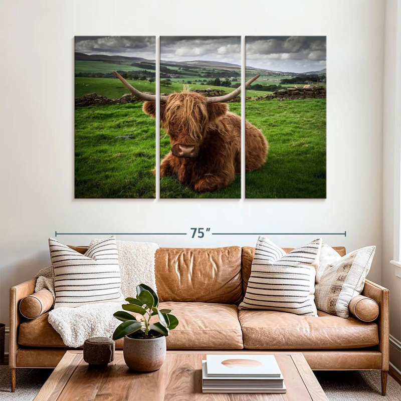 Mellow Highland Cow, 42" H x 65" W