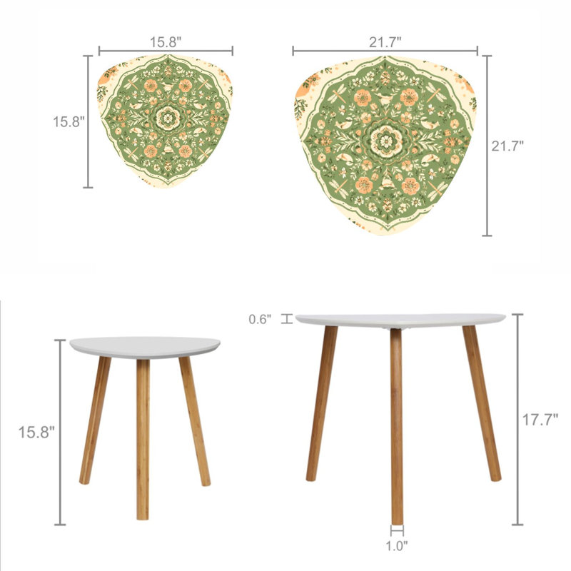 Ensemble de 2 tables basses gigognes Triangle