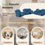 Ensemble de salon inclinable 3 pièces bleu avec causeuse console, porte-gobelets, rangement et table basse rabattable-113477477