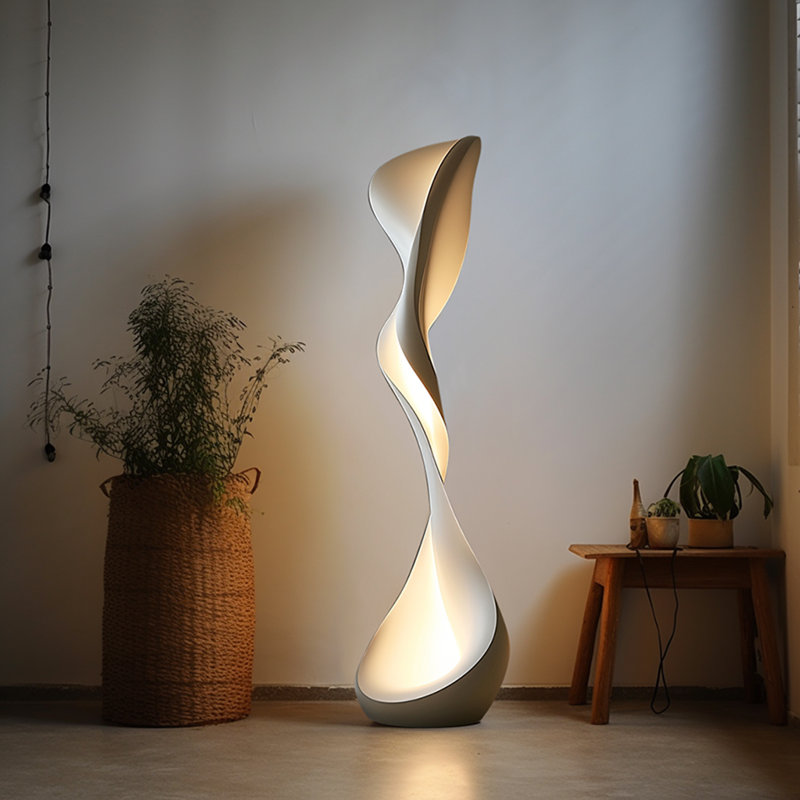 White Plastic Free form Floor Lamps