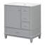 Meuble-lavabo 30 po avec lavabo, une porte avec tablette et trois tiroirs, porte à fermeture en douceur-135053131