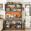 Garde-manger de 71,6 po de hauteur avec lumières DEL, grand rangement pour huche de cuisine avec tablette à micro-ondes et station de charge-1354216399
