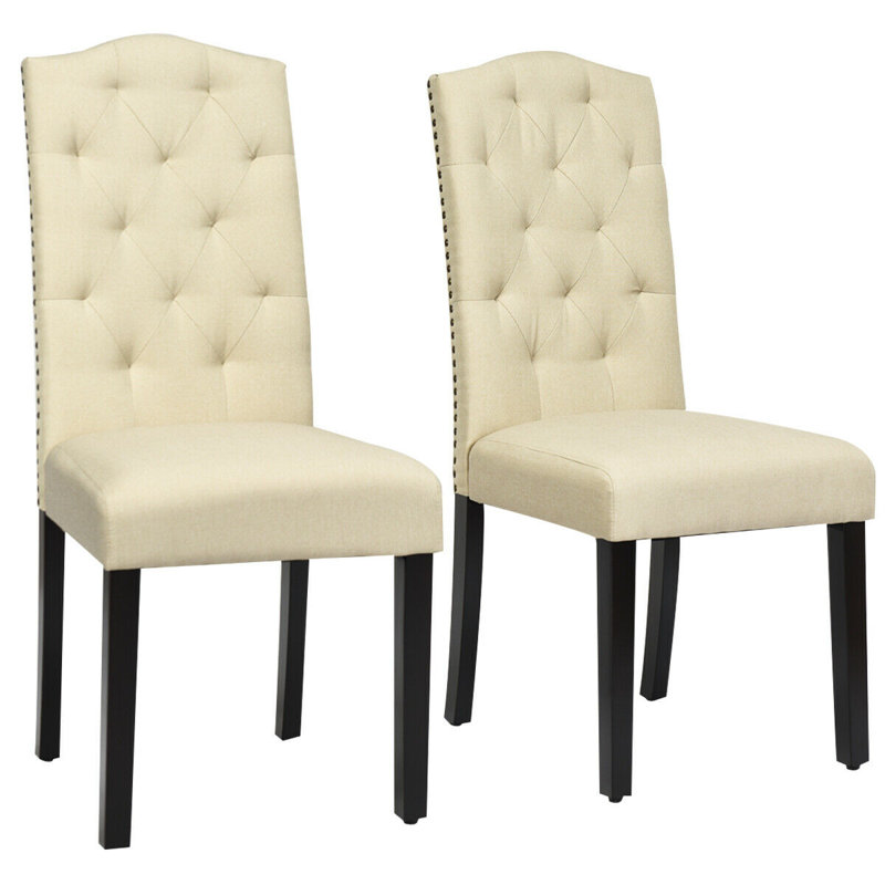 Eastport 19.5'' H Tufted Linen Upholstered Parsons Chair, Beige