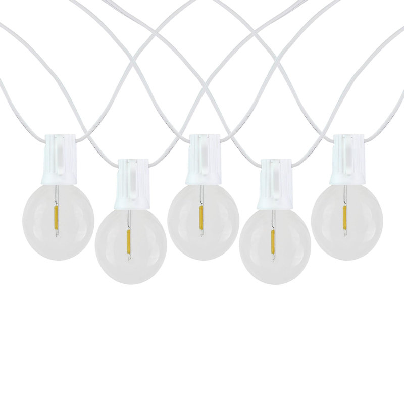 Doyne Outdoor 25 - Bulb 25'' Plug-in LED Globe String Light, White/Clear