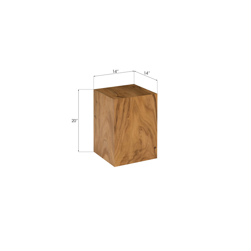 Pedestal Mitered Sculpture, 20" H x 14" W x 14" D, Brown