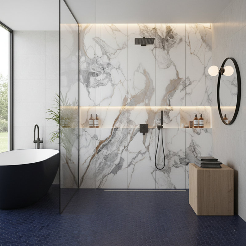 Oro Polished Shower Wall System Kit (5-Piece)