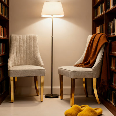 Ensemble de 2 chaises de salle à manger, chaises de cuisine rembourrées en chenille avec siège rembourré épais et pieds en métal, chaises d'appoint modernes et confortables pour la salle à manger, le café et le bureau personnel