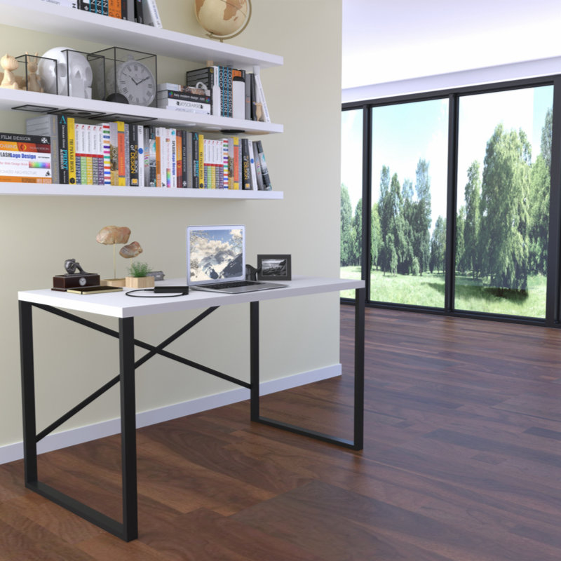 Bureau d'ordinateur l 23 po Neavins, Blanc