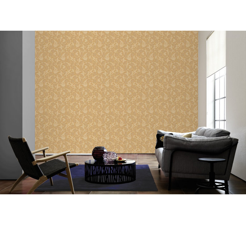 Tessuto 10.1m x 53cm Wallpaper, Yellow and orange
