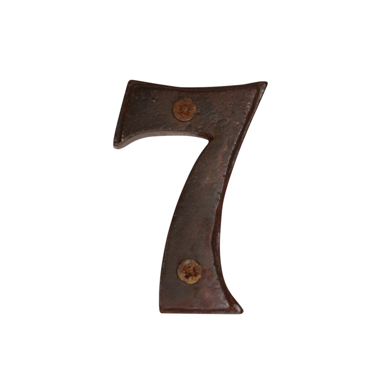 Numéro de maison de 2,8 po, 7, Rouille