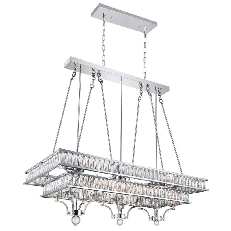 Seale 20 - Light Dimmable Tiered Chandelier, Chrome