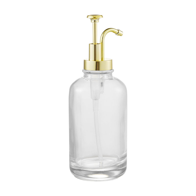 500ml Glass Syrup Dispenser, Clear/Gold