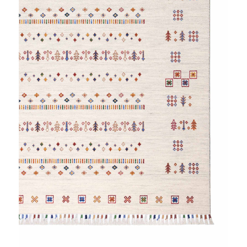 Tapis en laine Leila Gordes, Rectangle 4 pi 2 po x 6 pi 5 po