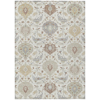 Ilyara Ivory Washable Indoor-Outdoor Rug - 