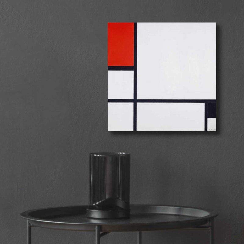"Composition No. I, avec rouge et noir, 1929" par Piet Mondrian, H 12 po x l 12 po x P 0,13 po
