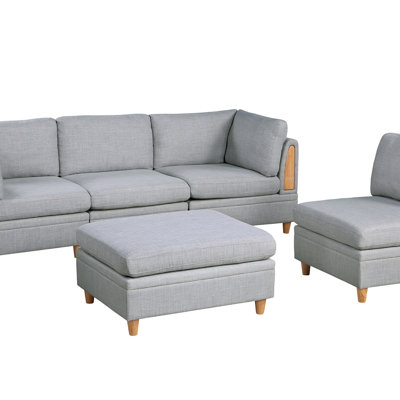 MODULA SET - 5PC Dorris Fabric Sectional Sofa (Sectional)