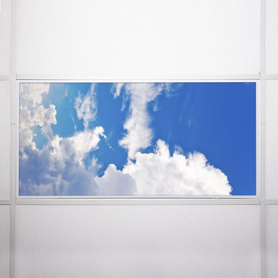 Cloud Classroom Fluorescent Light Covers for Ceiling Lights - For 2x4 Light Fixture - by Octo Lights
