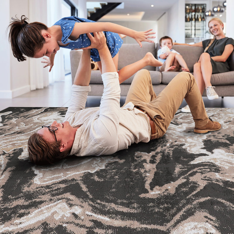 Tapis tissé à la maison 2 x 3 L., brun, ne perd pas ses poils, teinture pour le salon, la chambre à coucher, tapis de la salle à manger L.