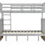 Lit superposé simple au-dessus de double en bois gris, équipé et doté de caractéristiques, construction en pin robuste, peut être divisé en deux pour plus de commodité, pas de sommier nécessaire, rampe supérieure - protection de la longueur, bas