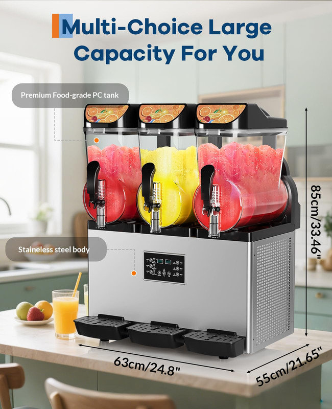 Machine à barbe 45L à triple réservoir - 3 saveurs, refroidissement rapide, nettoyage automatique pour bar et camion de nourriture