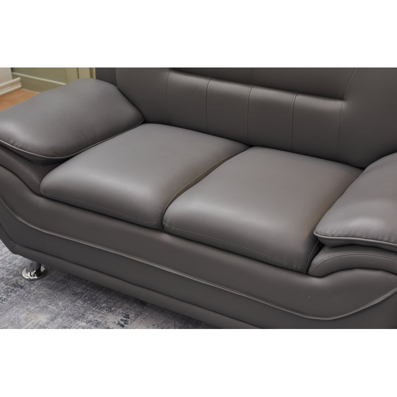 Causeuse Eilir, Faux cuir gris