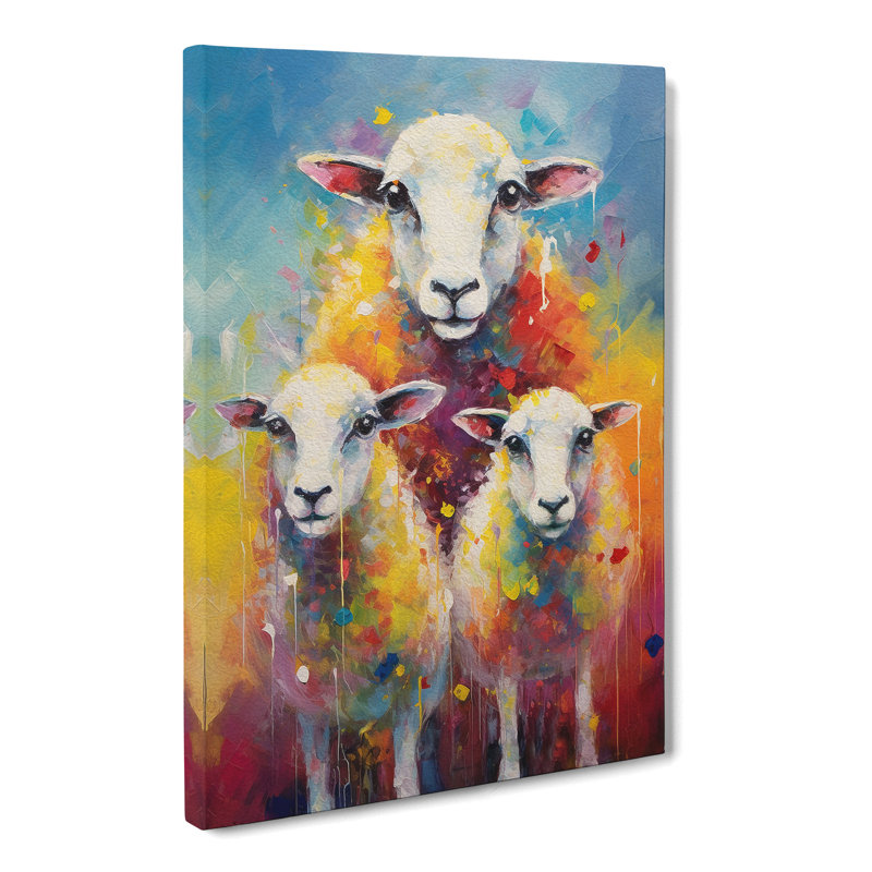 Sheep Impressionism No.2 - No Frame Print, 50cm H x 35cm W x 3cm D
