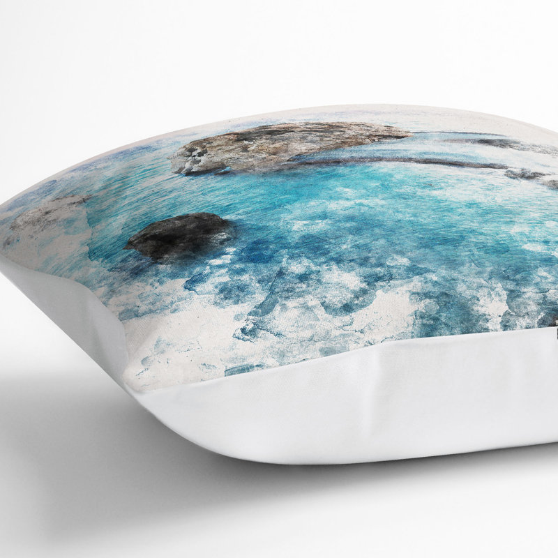 Square Throw Cushion, 40cm H x 40cm W x 15cm D, White