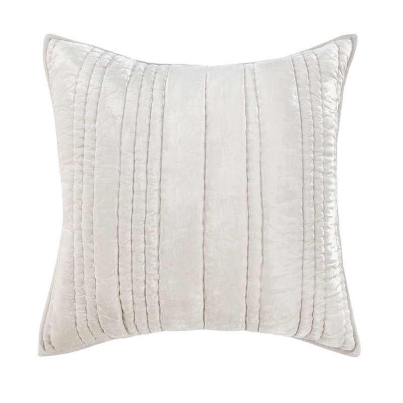 Seville Woven Pick Stitch Velvet Fabric Sham, Euro, Desert Taupe