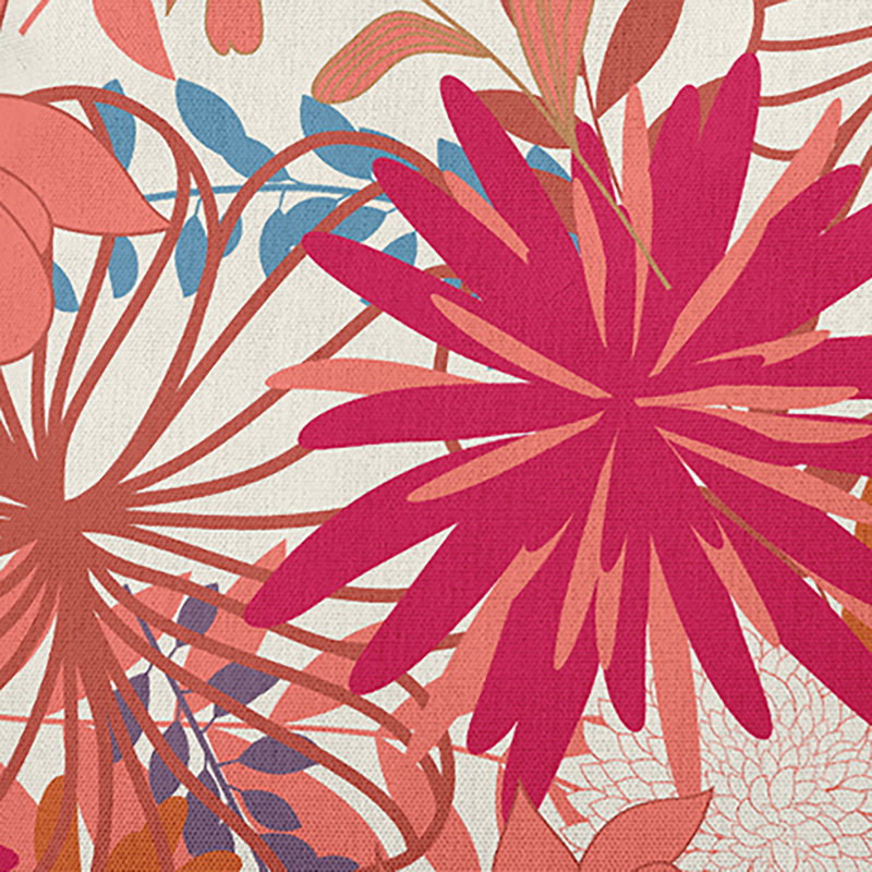 Floral Outdoor Reversible Throw Pillow, Seed