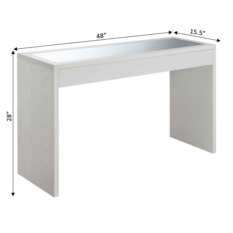 Haught Unfinished Console Table, White, 28" H x 48" W x 15.5" D