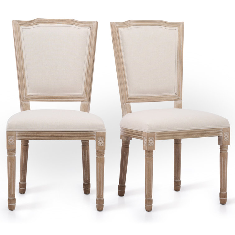 Rodden Solid Wood Dining Chair (Set of 2) Laurel Foundry Modern Farmhouse Upholstery Color: Beige