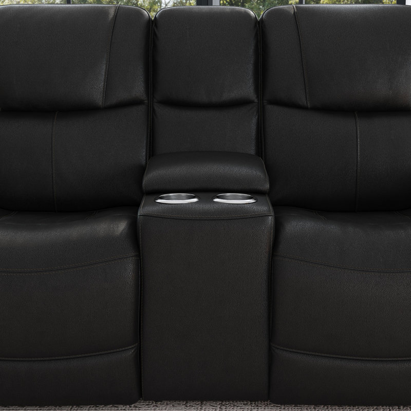 Cooper Power Reclining Loveseat with Console & Power Headrests & Lumbar, Black