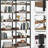 6-Tier with Open Shelves, Modern Metal Frame Bookcase for Storage and Display